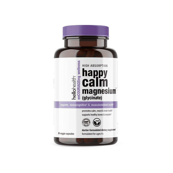 Hello Health Magnesium Glycinate 400Mg – Pure Magnesium Bisglycinate- Natural Calm, Sleep Support, Stress Relief, Heart, Muscle Recovery & Joint Support - 90 Caps