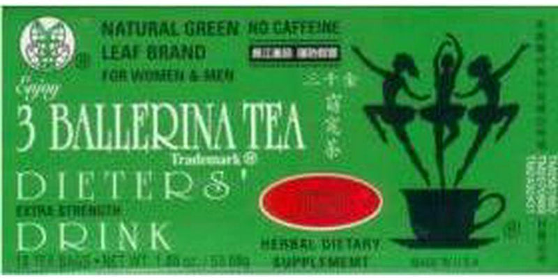 3 Ballerina Tea Extra Strength All Natural Dieters Drink (Cinnamon Flavor) - 18 Tea Bags (1.88 Oz)