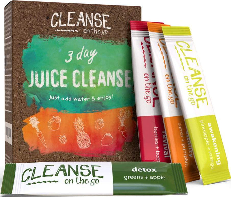 3 Day Juice Cleanse - Just Add Water and Enjoy - 21 Single Serving Powder Packets