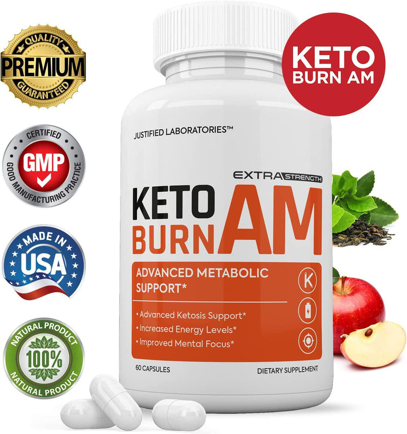 (3 Pack) Keto Burn AM Pills Includes Apple Cider Vinegar goBHB Exogenous Ketones Advanced Ketogenic Supplement Ketosis Support for Men Women 180 Capsules