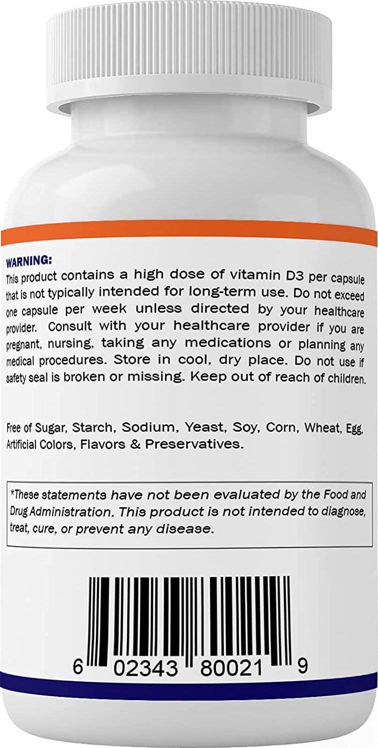 3 Pack -Vitamatic Vitamin D3 50,000 IU (as Cholecalciferol), Once Weekly Dose, 1250 mcg, 60 Veggie Capsules 1 Year Supply, Progressive Formula Helping Vitamin D Deficiencies