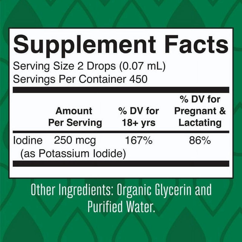 Potassium Iodine | Iodine Supplement | 1 Year Supply | Iodine Drops | USDA Organic | Nascent Iodine | Vegan | 450 Servings
