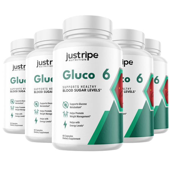 5 Pack Gluco6 Supplement Advanced Formula Supports Healthy Blood Levels -60 Caps