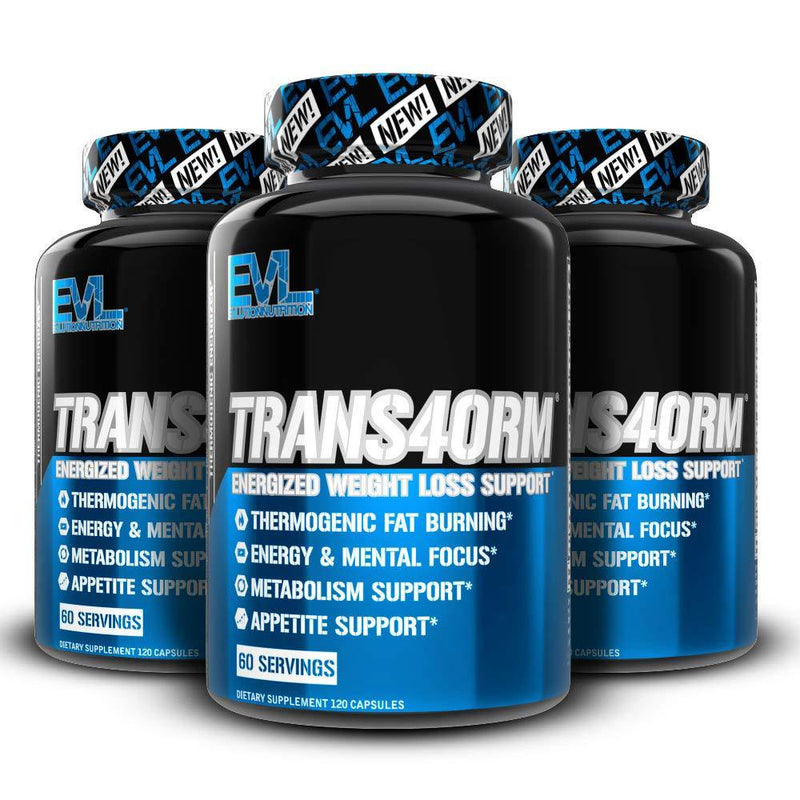 Evlution Nutrition Trans4Orm - Complete Thermogenic Fat Burner for Weight Loss, Clean Energy and Focus with No Crash, Boost Metabolism, Suppress Appetite, Diet Pills, 60 Servings