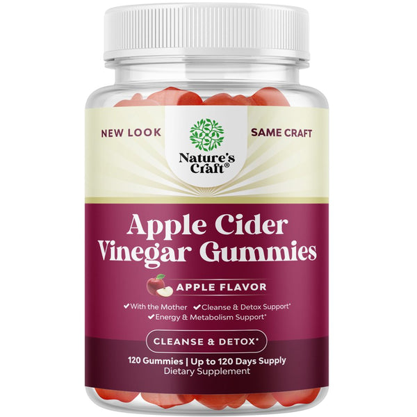 Apple Cider Vinegar Gummies with the Mother - Natural Energy Supplement ACV Gummies with Mother for Body Cleanse Immune Support and Gut Health-Delicious Gummy ACV Supplement W/ Beet Root Powder 120Ct