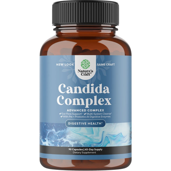Candida Complex with Digestive Enzymes - Nature'S Craft Candida Support Complex 90Ct Capsules - Digestive Enzyme Formula with Probiotics & Oregano Leaf Extract