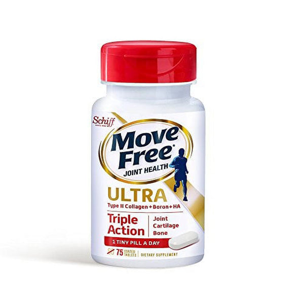 Move Free Type II Collagen, Boron & HA Ultra Triple Action Tablets, Move Free (75 Count in a Bottle) 1 Ea ( Pack of 2)