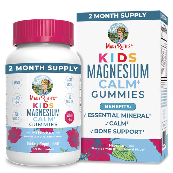 Maryruth Organics | Kids Magnesium Calm Gummies | Magnesium Supplement | Vegan, Non-Gmo, Sugar Free | 60 Count