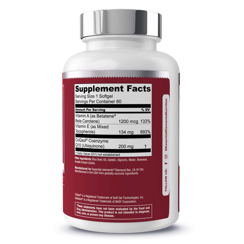 Essential Elements Coq10 | 60 Softgels, 2 Month Supply