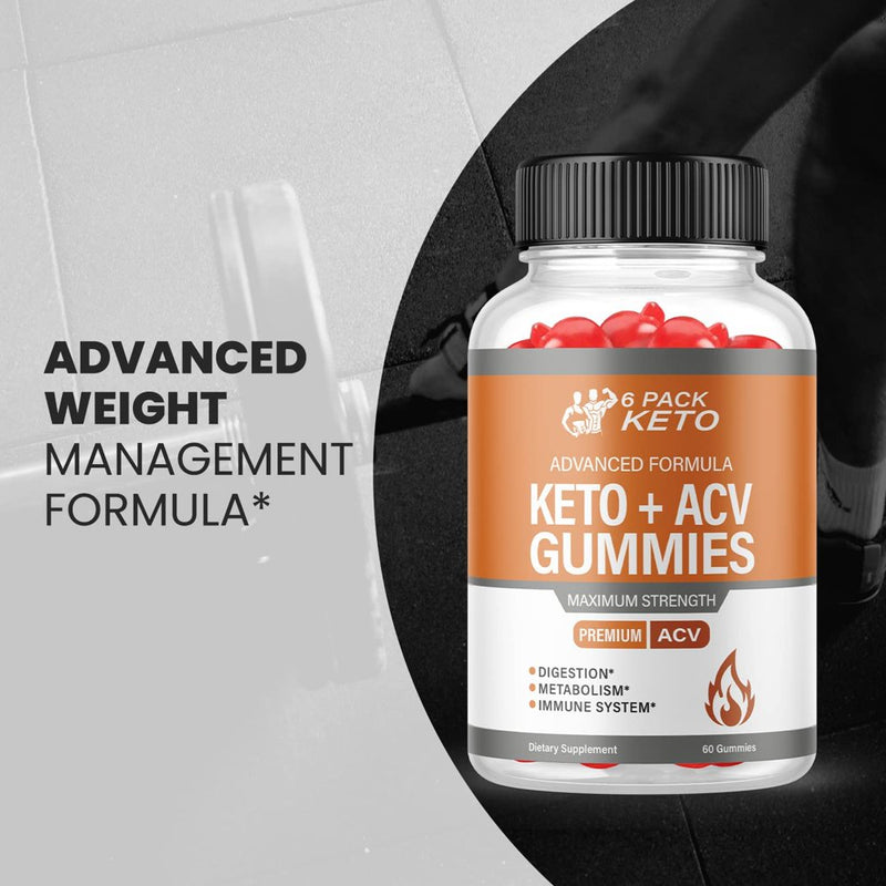 (1 Pack) 6 Pack Keto ACV Gummies - Supplement for Weight Loss - Energy & Focus Boosting Dietary Supplements for Weight Management & Metabolism - Fat Burn - 60 Gummies