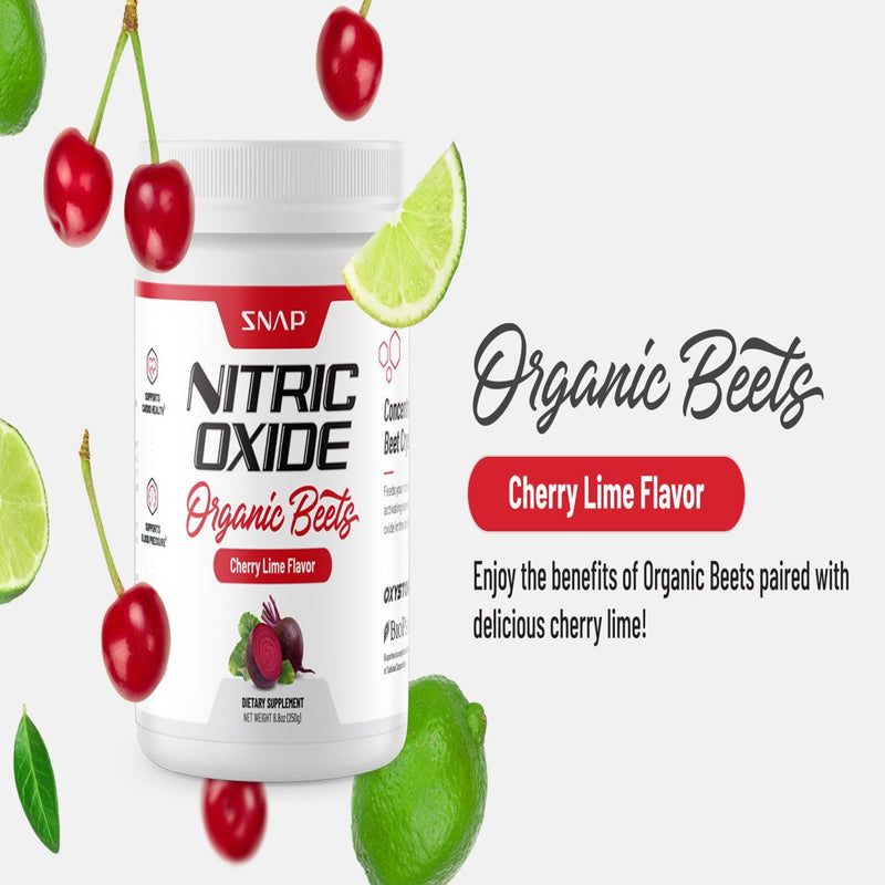 Snap Supplements Nitric Oxide Beet Root Powder Cherry Lime - Support Heart Health, 250G
