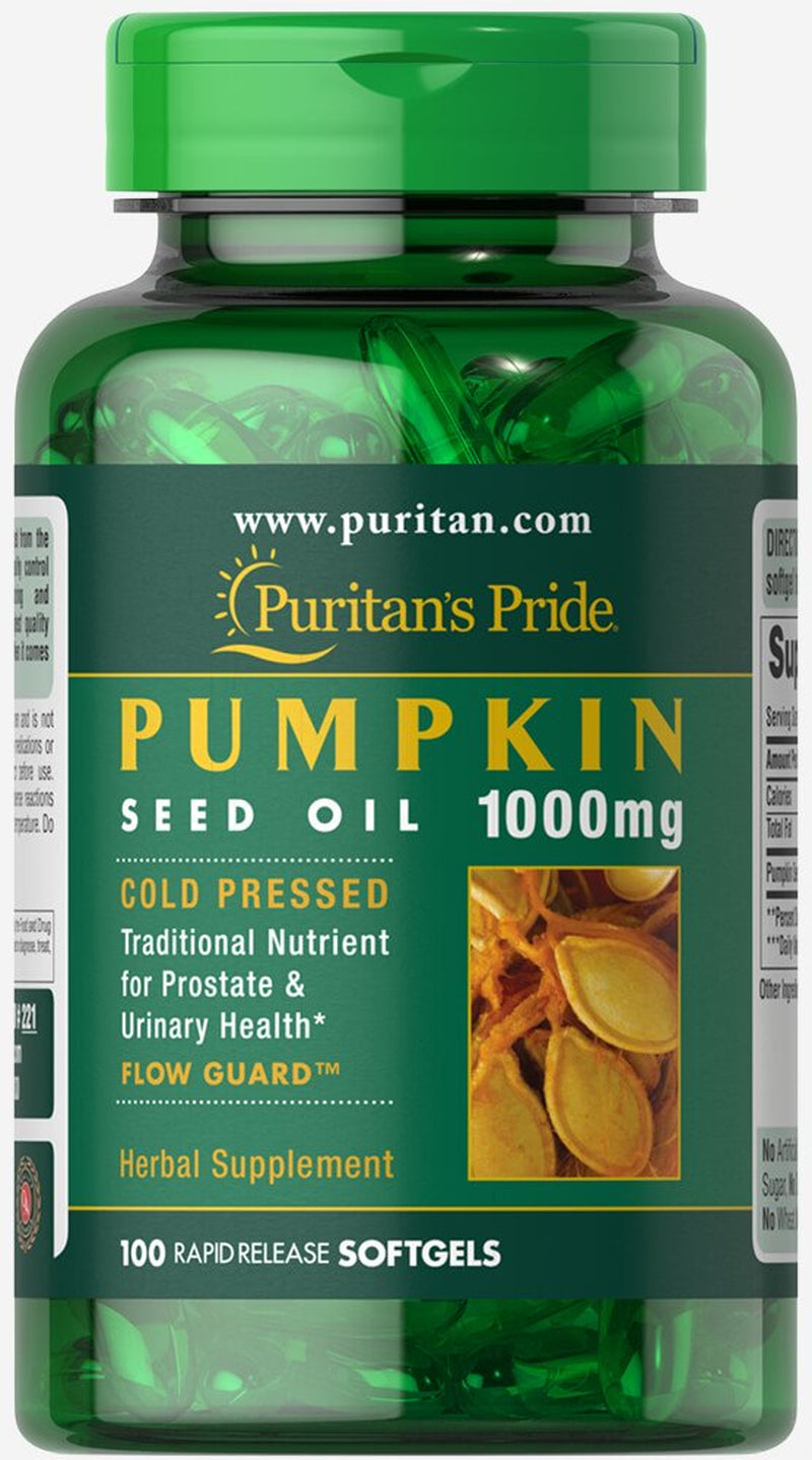 Puritan'S Pride Pumpkin Seed Oil 1000 Mg 100 Rapid Realease Softgels