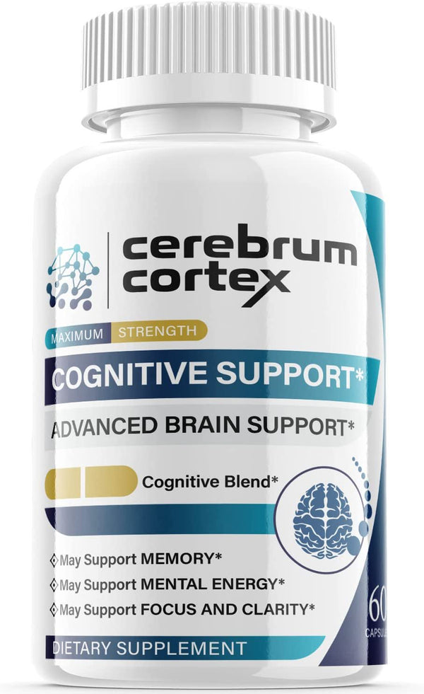 (1 Pack) Cerebrum Cortex - Nootropic Memory Booster Dietary Supplement for Focus, Memory, Clarity, & Energy - Advanced Cognitive Support Formula for Maximum Strength - 60 Capsules