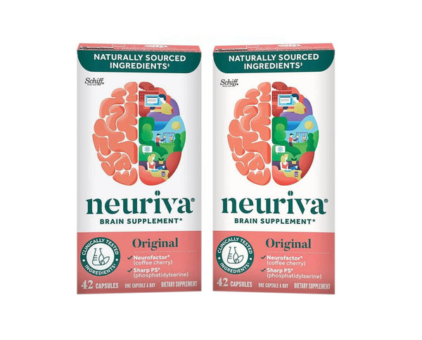 Neuriva Original Brain Health Support Strawberry Gummies (50 Count), Brain Support with Phosphatidylserine & Decaffeinated, Clinically Tested Coffee Cherry, 2 Pack