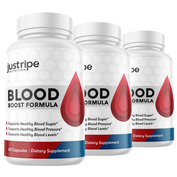 3 Pack Blood Boost Formula Blood Flow Accelerator by Just Ripe - 60 Capsules