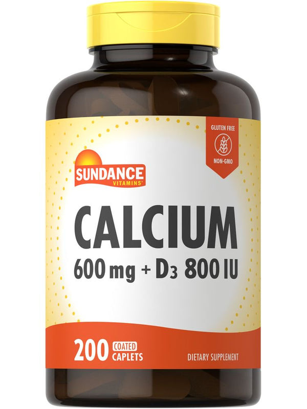 Sundance Calcium + Vitamin D3, 600 Mg & 800 IU, 200 Count