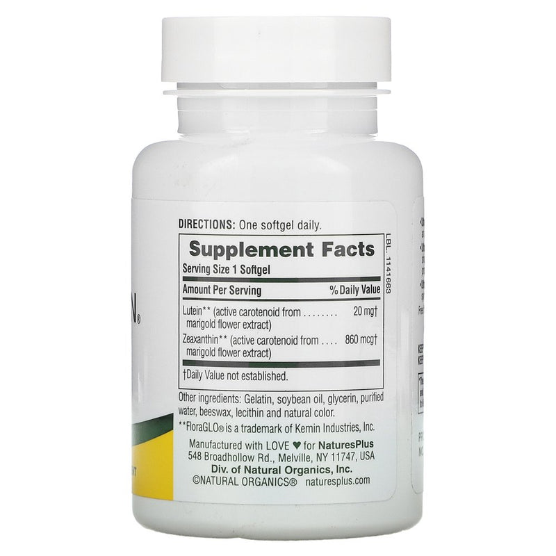 Nature'S plus Ultra Lutein, 20 Mg, 60 Softgels
