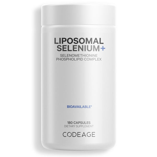 Codeage Liposomal Selenium Supplement, Trace Mineral Selenomethionine, 6-Month Supply, Vegan, 180 Ct