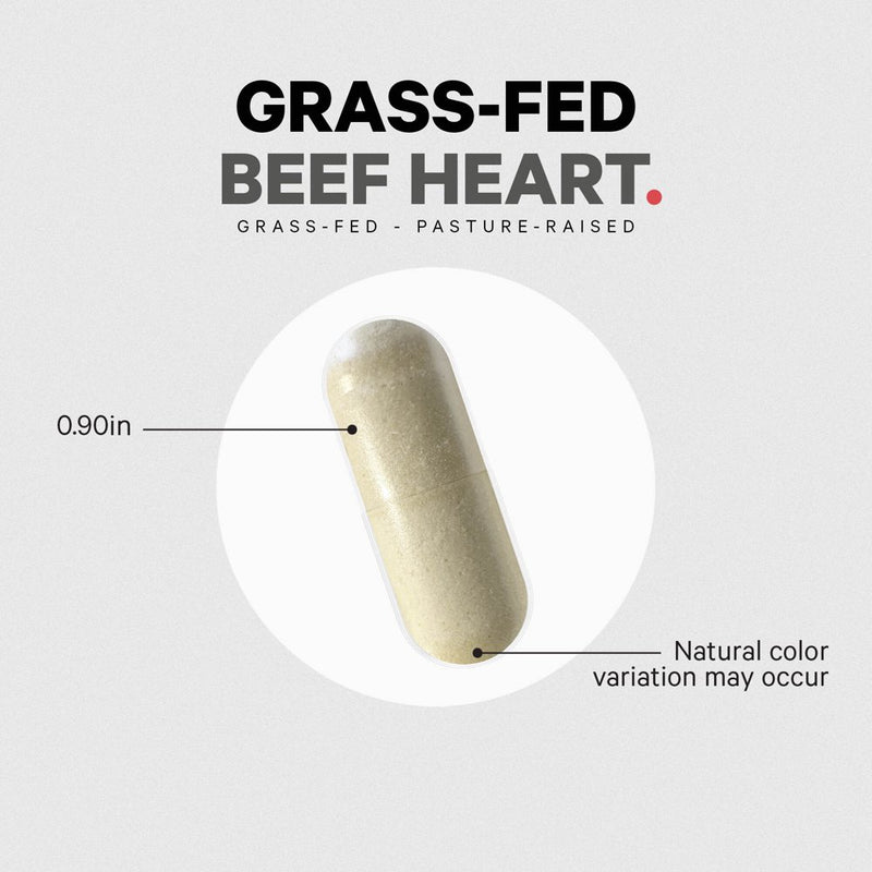 Codeage Grass-Fed Beef Heart, Grass-Finished, Pasture-Raised, Non-Defatted Glandular Supplement, 180 Ct
