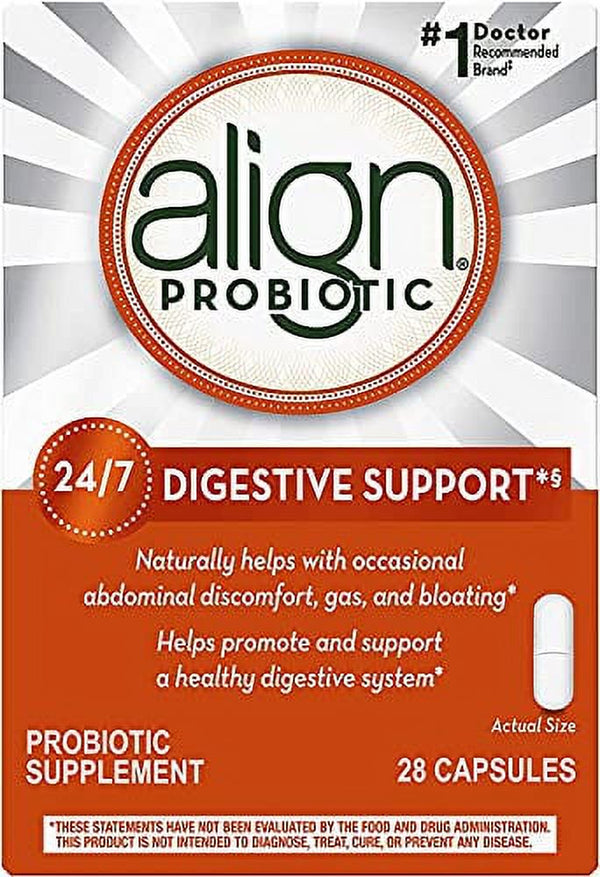 Align Probiotic, #1 Brand, Helps with Occasional Gas, Abdominal Discomfort, Bloating to Support a Healthy Digestive System 24/7, 28 Capsules