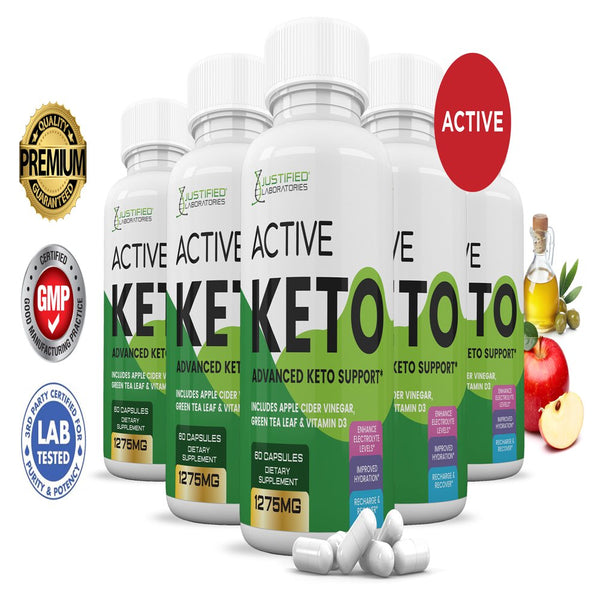 (5 Pack) Active Keto ACV Pills 1275Mg Dietary Supplement 300 Capsules