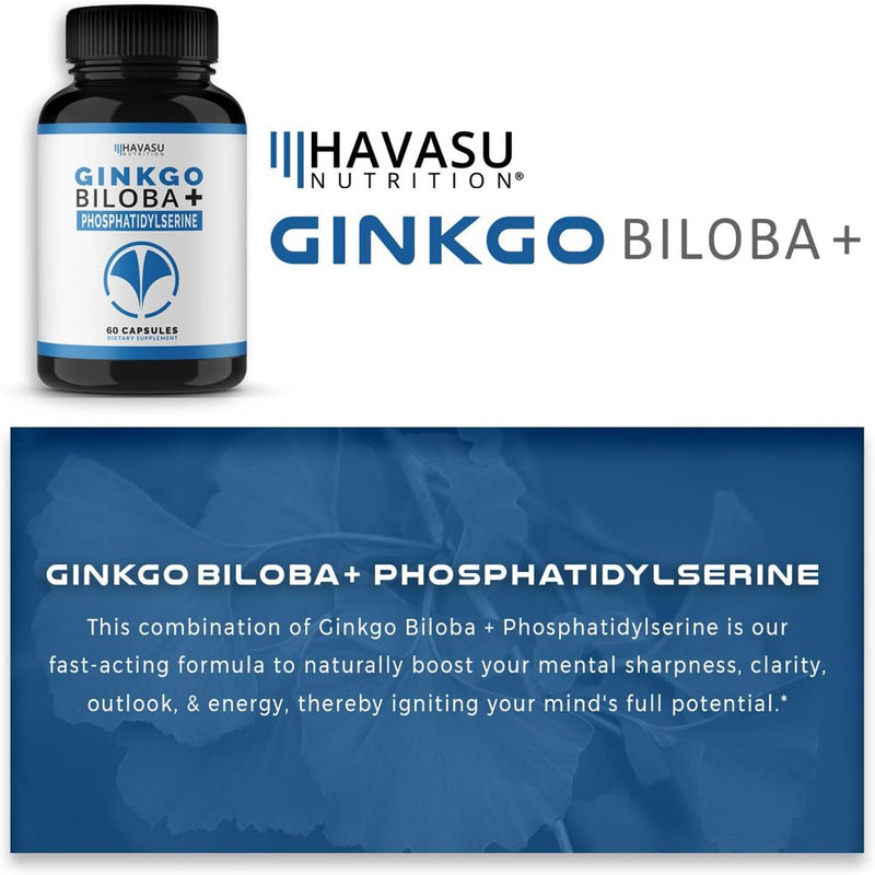 Havasu Ginkgo Biloba 120Mg | Nootropics Brain Support Supplement for Energy and Memory, 60Ct
