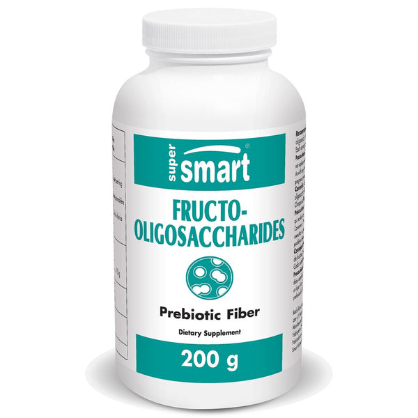 Supersmart - Fructo Oligosaccharides Powder (Prebiotic FOS) - Fiber Supplement - Oligofructose Inulin - Digestive Support & Gut Health | Non-Gmo & Gluten Free - 200 G