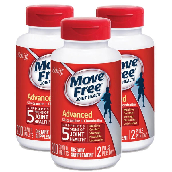 3 Pack | Schiff Move Free Advanced Joint Supplement, 200 Tablets