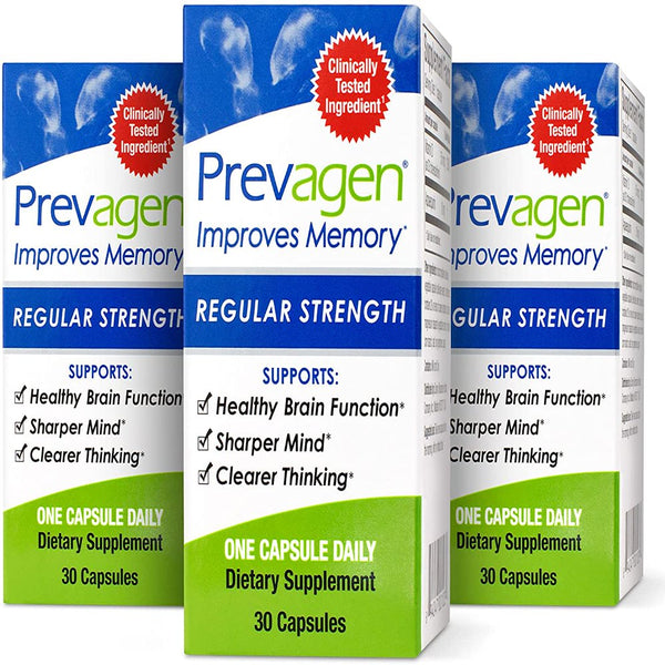 Prevagen Improves Memory - Regular Strength 10Mg 30 Capsules |3 Pack| with Apoaequorin & Vitamin D | Brain Supplement for Better Brain Health, Supports Healthy Brain Function & Clarity