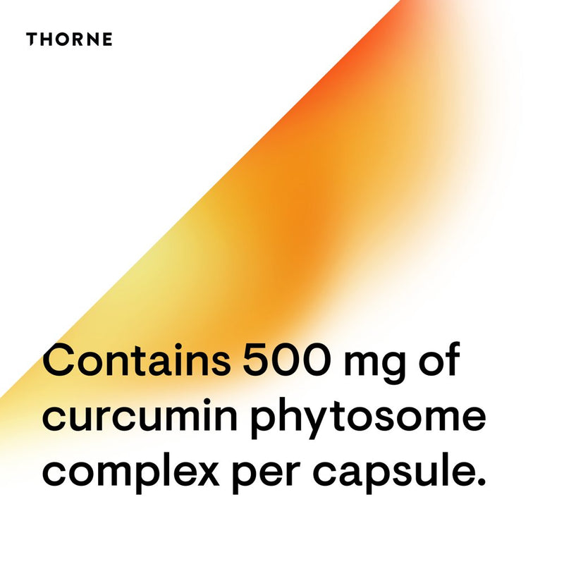 Thorne Curcumin Phytosome 1000 Mg (Meriva), Clinically Studied, High Absorption, Supports Healthy Inflammatory Response in Joints, Muscles, GI Tract, Liver, and Brain, 60 Capsules, 30 Servings