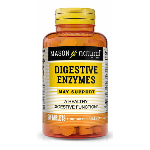 Mason Natural Digestive Enzymes with Prebiotics and Probiotics - Healthy Digestive Function, Improved Gut Health, 90 Tablets