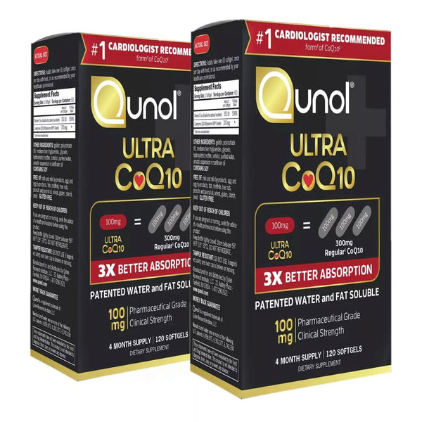 2 Pack -Qunol Ultra Coq10 100 Mg Softgels, 120 Ct