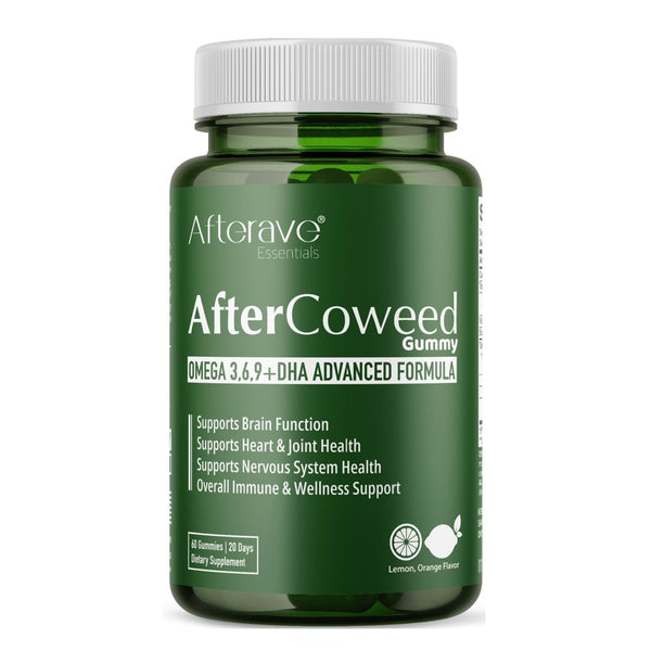 Aftercoweed, Omega 3,6,9, DHA Gummy Premium Nervous Health & Brain Function Formula, Improves Digestive, Gut & Probiotic System, Overall Body Performance, Energy & Immune Support