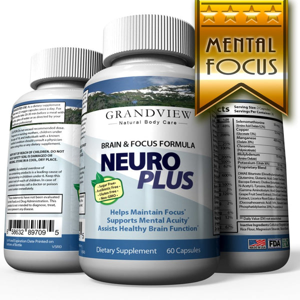Neuroplus Brain Booster - Supports Mental Alertness, Memory, Focus, and Concentration