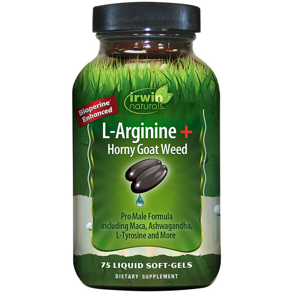 Irwin Naturals L-Arginine + Horny Goat Weed 75 Sgels