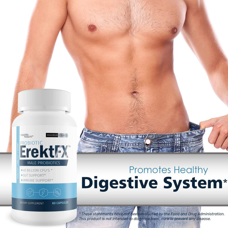 Probiotic Erektfx - Male Probiotics - Lift Your Gut Health to Support Your Overall Mind & Body - over 40 Billion Cfu’S of Probiotics Formulated for Men - Support Improved Overall Health
