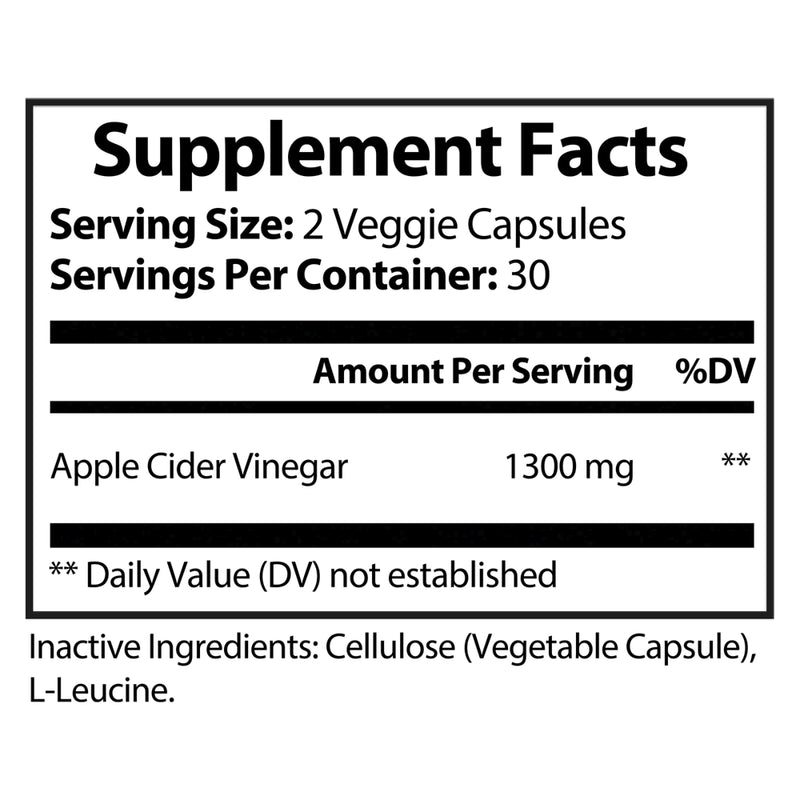 Acoola Apple Cider Vinegar Natural Digestion, Immune Booster Support & Cleansing Supplement with Probiotics - Made in the USA