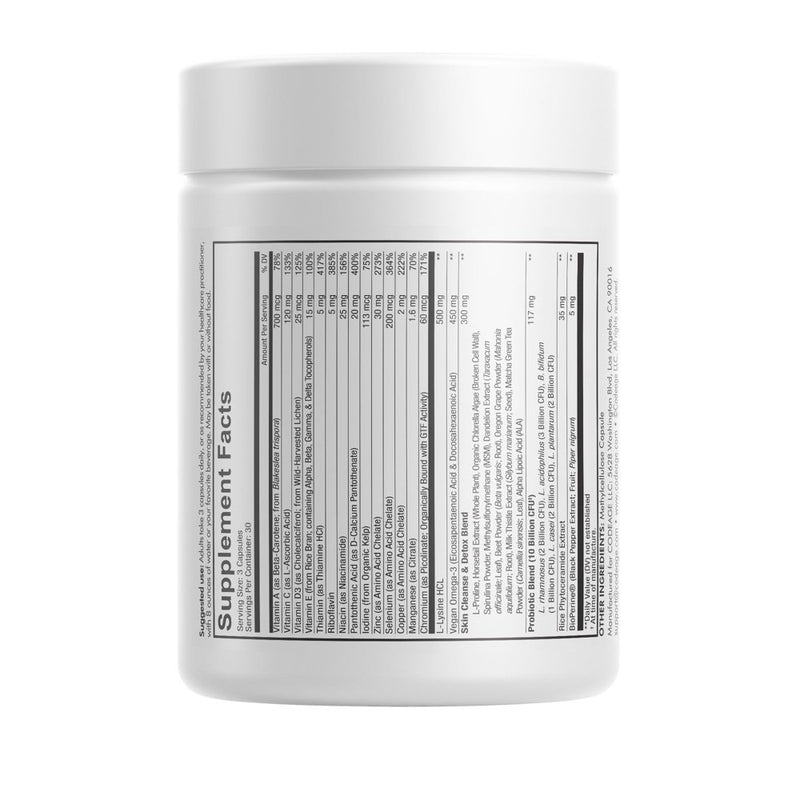 Clearface, Pantothenic Acid & Niacin, Skin Vitamins & Botanical Blend, Probiotics, 90 Ct