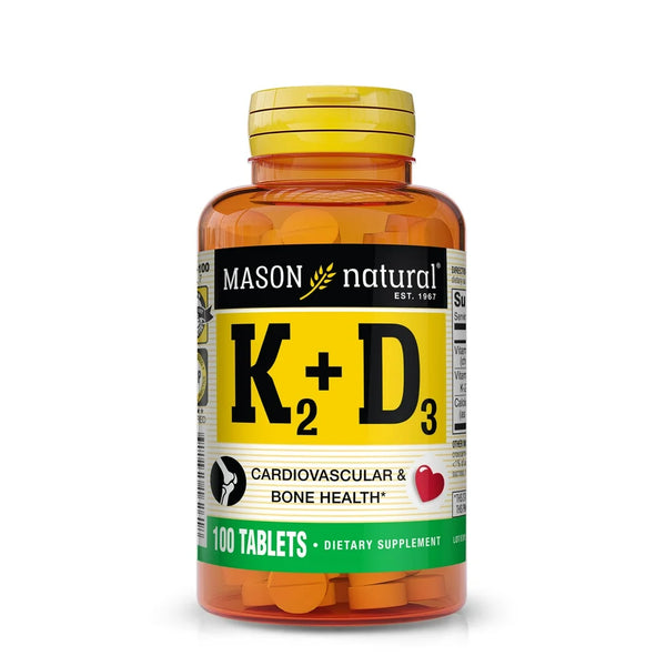 Mason Natural Vitamin K2 100 Mcg plus Vitamin D3, 100 Tablets