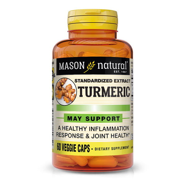 Mason Natural Turmeric - Healthy Inflammatory Response, Improved Joint and Muscle Health, Herbal Supplement, 60 Veggie Caps