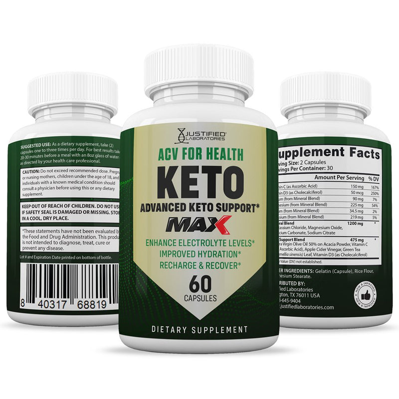 (10 Pack) ACV for Health Keto ACV MAX Pills 1675Mg Dietary Supplement 600 Capsules