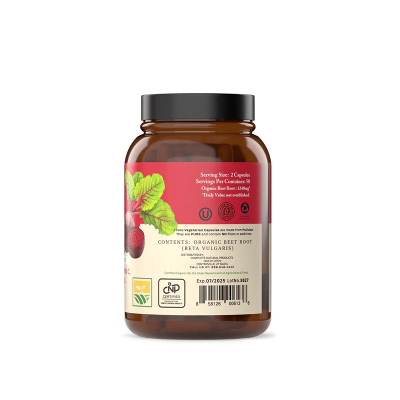 Organic Beet Root Capsules - Beet Root Capsules Made in the USA, Naturally Boost Energy, Stamina, & Nitric Oxide with a Pure Organic Beet Root Supplement