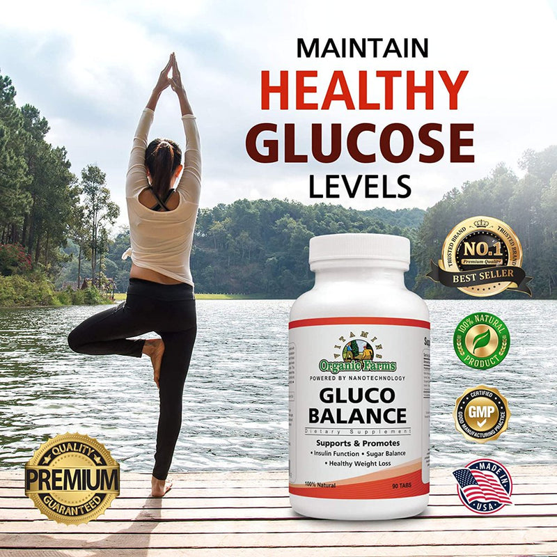 Glucobalance - 90 Tablets - Advanced Formula Blood Sugar Blocker, 100% Natural Dietary Supplement, Weight Loss Supplement - Sugar Stabilizer - Supports Blood Sugar Levels