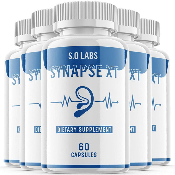 Synapse XT - Tinnitus Support for Healthy Middle and Inner Ear Structures, Including Cilia, Nerves, Hormone Levels and Blood Supply - 300 Capsules (5 Pack)