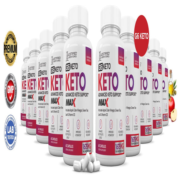 (10 Pack) G6 Keto ACV MAX Pills 1675Mg Alternative to Gummies Dietary Supplement 600 Capsules