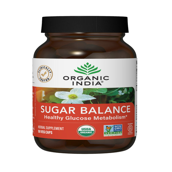 ORGANIC INDIA Sugar Balance Herbal Supplement 90 Vegetarian Capsules