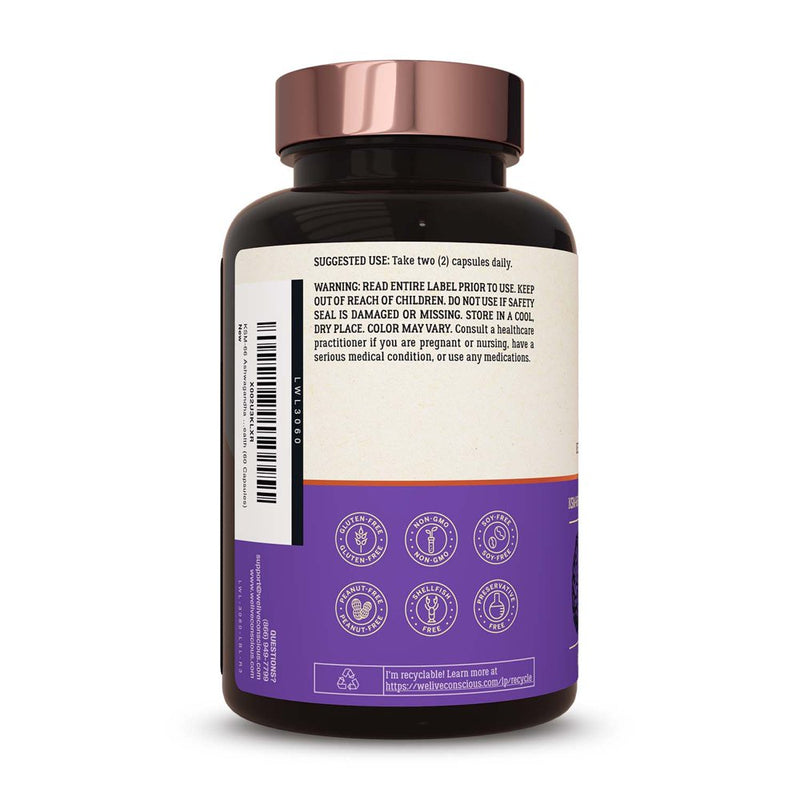 KSM-66 Ashwagandha + Alphawave - Zenwell by Live Conscious | Cognitive, Brain Health (60 Capsules)