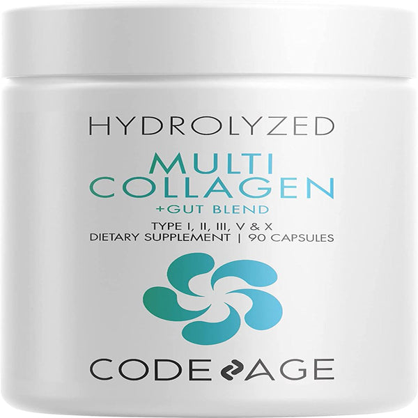 Codeage Multi Collagen + Gut Health Blend Supplement - Digestive Probiotic - 90 Capsules