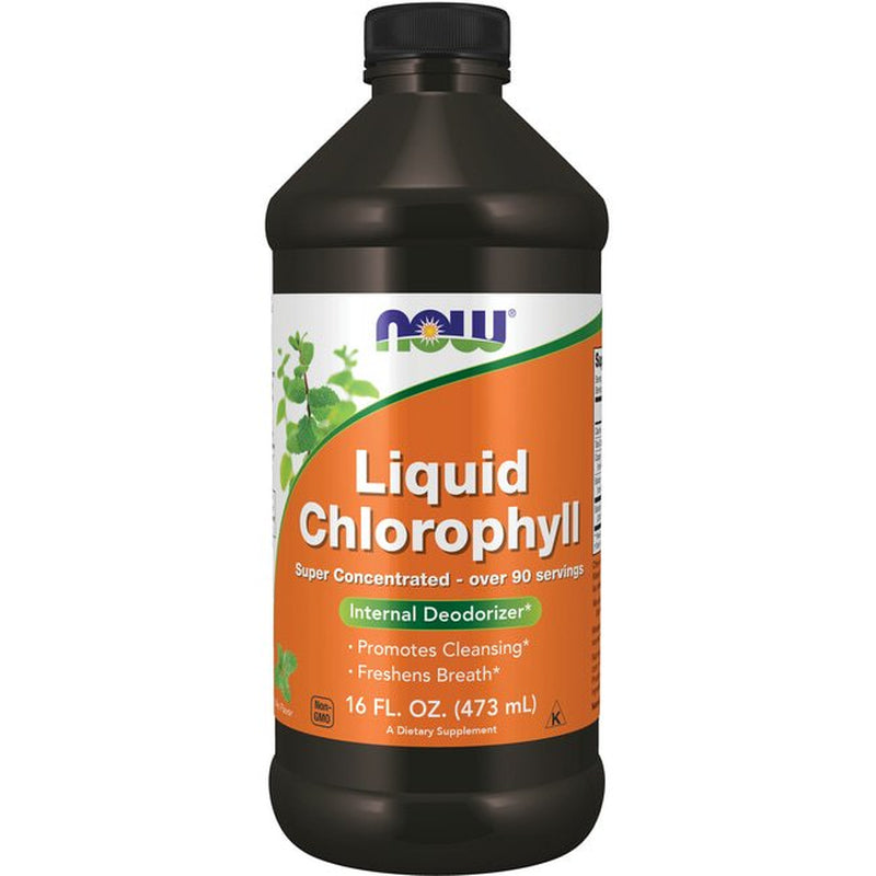 NOW Supplements, Liquid Chlorophyll, Super Concentrated, Internal Deodorizer*, Mint Flavor, 16-Ounce