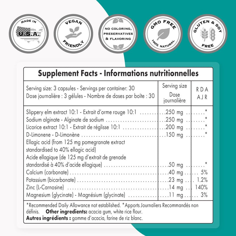 Supersmart - anti Acid Reflux (Antacid Supplement) - Natural Heartburn Relief - Stomach Acid Reducer - Gut Health & Inflammation Support | Non-Gmo & Gluten Free - 90 Vegetarian Capsules